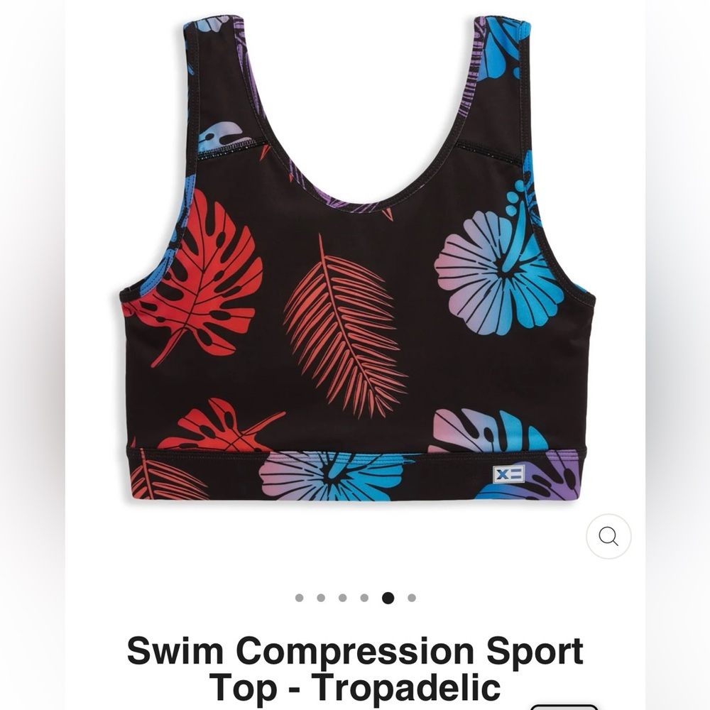 TomboyX 2 pack Multicolor Leaf Print swim/compression top 🔴PRICE IS FIRM🔴